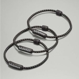 Lululemon Black Silicone Hair Ties 3 Pack